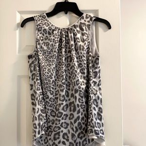 WHBM reversible animal print sleeveless blouse
